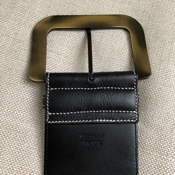 Christian Dior Belt Wide Hip Black Logo Large - Picture 4 of 6